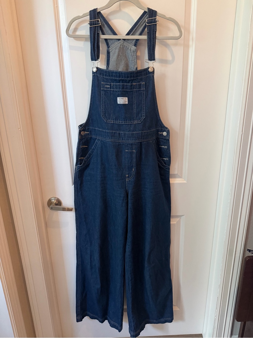 Levi's Indigo Denim Wide-Leg Overalls